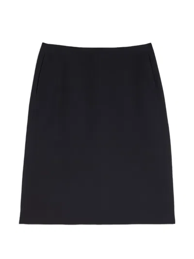 Jil Sander A-line Wool Midi Skirt In Black