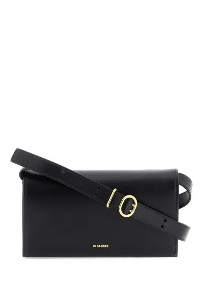 Jil Sander All Day Leather Bag In Black