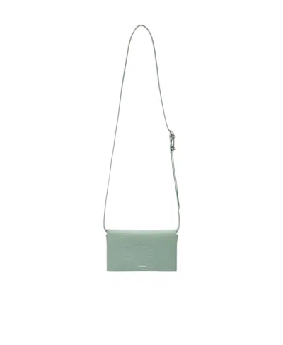 Jil Sander All-day Lizard-skin Effect Crossbody Bag In Gray