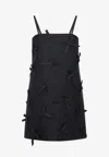 Jil Sander A-line Mini Dress Featuring Spaghetti Straps In Black