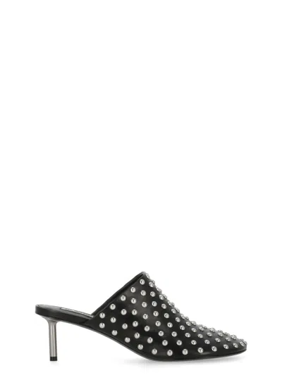 JIL SANDER JIL SANDER ALL-OVER STUDDED LEATHER SABOT WITH 5 CM HEEL