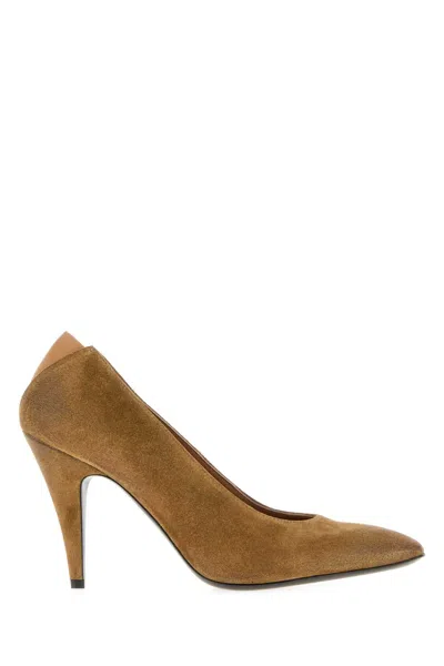 Jil Sander Alma Leather Pump For Women In Walnut