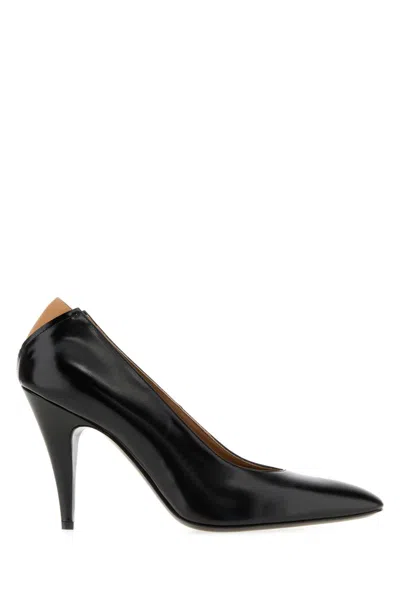 Jil Sander Alma Leather Pump Heels In Black