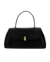 Jil Sander Almond Foldover Top Handle Bag In Black