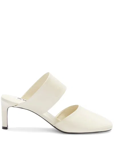 Jil Sander Almond-toe Leather Mules In White