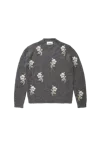 Jil Sander Alpaca Blend Sweater Embroidered Flowers In Gray