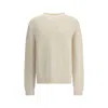 Jil Sander Ribbed Hem And Cuff Alpaca Blend Sweater In White