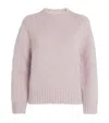 Jil Sander Mohair Blend Crew Neck Sweater In Neutral