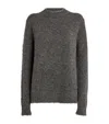 Jil Sander Oversized Grey Sweater With Ribbed Trim In Wool Woman In Grey