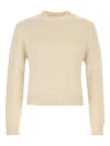 Jil Sander Ribbed Hem And Cuff Alpaca Blend Sweater In Neutral