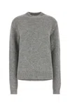 Jil Sander Alpaca Wool Blend Sweater With Ribbed Cuffs In Gray