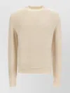 Jil Sander Ribbed Hem And Cuff Alpaca Blend Sweater In White