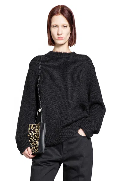 Jil Sander Alpaca Wool Crewneck Jumper In Black