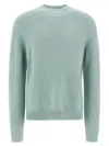 Jil Sander Powder Blue Alpaca And Wool Blend Crewneck Sweater In Green