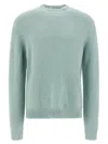 Jil Sander Powder Blue Alpaca And Wool Blend Crewneck Sweater In Green