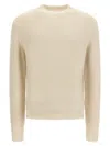 Jil Sander Ribbed Hem And Cuff Alpaca Blend Sweater In White