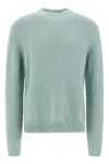 Jil Sander Powder Blue Alpaca And Wool Blend Crewneck Sweater In Blue