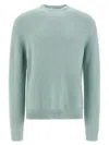 Jil Sander Powder Blue Alpaca And Wool Blend Crewneck Sweater In Gray