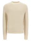 Jil Sander Ribbed Hem And Cuff Alpaca Blend Sweater In White