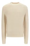 Jil Sander Ribbed Hem And Cuff Alpaca Blend Sweater In White