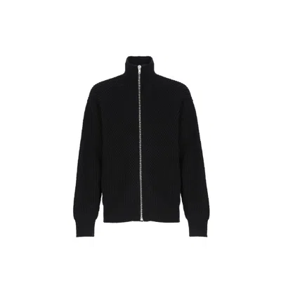 Jil Sander Alpaca-mohair Blend Cardigan In Black