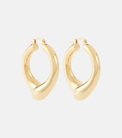 Jil Sander Anatomic Hoop Earrings In Gold