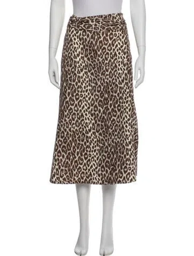 Pre-owned Jil Sander Animal Print Midi Length Skirt In Neutral