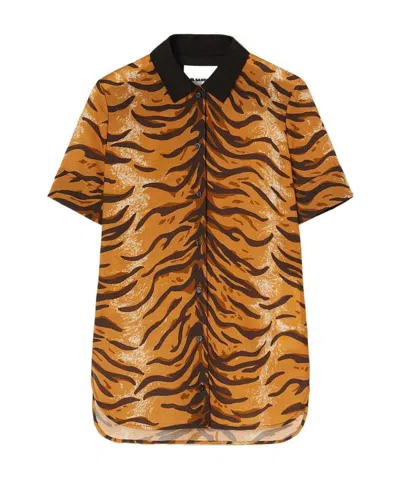 JIL SANDER ANIMAL-PRINT SHORT-SLEEVE SHIRT