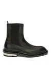 Jil Sander Leather Ankle Boots In Black