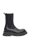 Jil Sander 30mm Leather Ankle Boots In Black