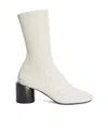 Jil Sander Block-heel Ankle Boots In White