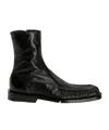 Jil Sander Men Black Leather Ankle Boots
