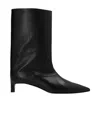 Jil Sander Black Leather Ankle Boots In Black
