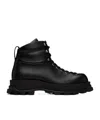 Jil Sander Lace-up Leather Ankle Boots In Black