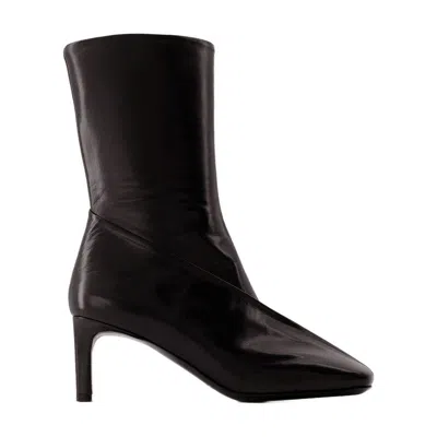 Jil Sander Ankle Boots In Burgundy