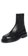 Jil Sander Black Black Leather Chelsea Boots In Black