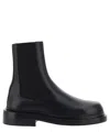 Jil Sander Black Boots With Elastic Side Pannels In Leather Woman In Black