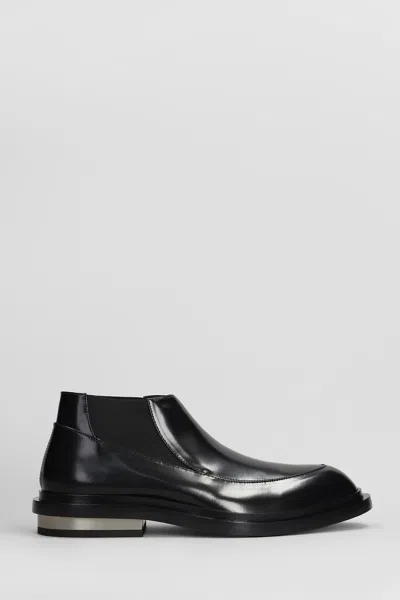 JIL SANDER ANKLE BOOTS IN BLACK LEATHER