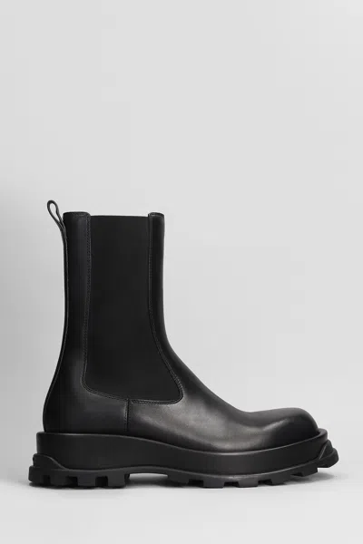 Jil Sander Black Leather Chelsea Boots