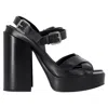 Jil Sander Ankle Strap Platform Sandals In Black Leather
