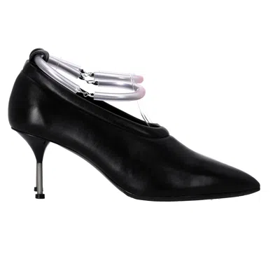 Jil Sander Ankle Strap Pumps In Black Leather
