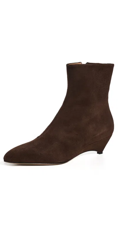 Jil Sander Arc Boots Chocolate Plum In Brown
