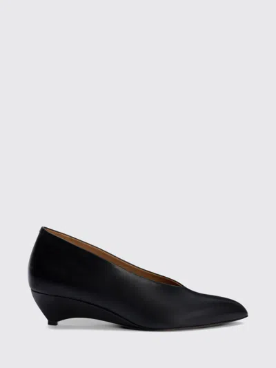 Jil Sander Arc Calf Leather Pumps With Low Sculptural Heel In Multi