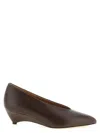 Jil Sander Calfskin Mid-heel Pump In Brown