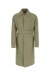 Jil Sander Army Green Cotton Trench Coat