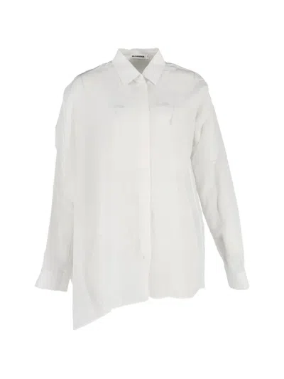 Pre-owned Jil Sander Asymmetric Button-down Shirt In White