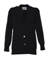 Jil Sander Ribbed Wool V-neck Cardigan In Black