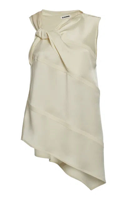 JIL SANDER ASYMMETRIC CREPE SATIN TOP