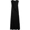 Jil Sander Asymmetric Draped Sleeveless Dress In Black