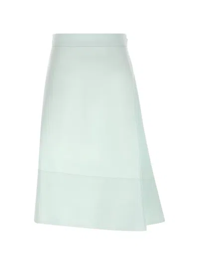 Jil Sander Asymmetric Flared Midi Skirt In Green